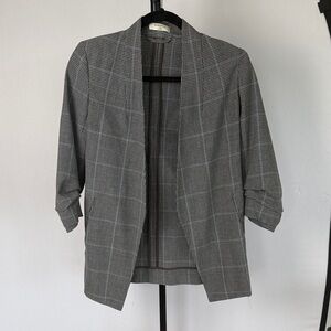 Babaton Women's Gray Checkered Blazer